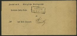 PREUSSEN BRUSS Auf Postbehändigungsschein (1867), Innen Krone-Posthornstempel BRUSS, Pracht - Otros & Sin Clasificación