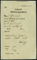 SCHLESWIG-HOLSTEIN ITZEHOE, Handschriftlich Auf Fahrpost Einlieferungsschein (1849), Zur Versendung Nach Meldorf, Pracht - Schleswig-Holstein