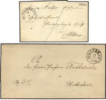 SCHLESWIG-HOLSTEIN PINNEBERG, K1, 2 Verschiedene Typen, Je Auf Brief (1850/66), Pracht - Schleswig-Holstein