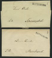 SCHLESWIG-HOLSTEIN RATZEBURG, L1, 2 Verschiedene Belege (1838, Zwei Typen), Pracht - Schleswig-Holstein