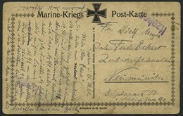SCHLESWIG-HOLSTEIN ITZEHOE, 26.10.25, Violetter L1 Auf Marine-Kriegs-Postkarte, Feinst, R! - Schleswig-Holstein