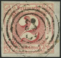 THURN Und TAXIS 16 BrfStk, 1861, 2 Sgr. Dunkelrosarot, Zentrischer Nummernstempel, Allseits Voll-breitrandig, Kabinettbr - Autres & Non Classés