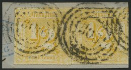 THURN Und TAXIS 47 Paar BrfStk, 1866, 1/2 Gr. Gelborange Im Waagerechten Paar Mit Nummernstempeln 300 (HAMBURG) Auf Brie - Altri & Non Classificati