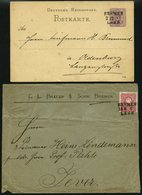 BAHNPOST DR 41 BRIEF, Bremen-Leer, L3 Auf 5 Pf. Ganzsachenkarte Von 1883 Und Brief Mit 10 Pf. Karmin Von 1882, Feinst - Máquinas Franqueo (EMA)