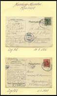 BAHNPOST Hamburg-Münster (verschiedene Züge Und Typen), 1906-1936, 13 Belege Und Eine Beutelfahne Für Päckchen, Meist Pr - Maschinenstempel (EMA)