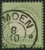 Dt. Reich 2a O, 1872, 1/3 Gr. Gelblichgrün, Nachverwendeter Hannover-Stempel EMDEN, Kabinett - Used Stamps