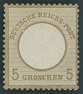 Dt. Reich 6II *, 1872, 5 Gr. Ockerbraun Mit Plattenfehler Kreis Unter T In Deutsche Gebrochen, Falzreste, Oben Links Kle - Used Stamps