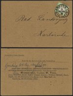 Dt. Reich 17a BRIEF, 1873, 1/3 Gr. Gelblichgrün Mit Hufeisenstempel HAMBURG I.A. Auf Drucksache Nach Karlsruhe, Rückseit - Oblitérés