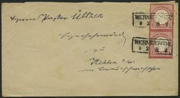 Dt. Reich 18 Paar BRIEF, 1875, 1 Gr. Rotkarmin Im Senkrechten Paar Mit R2 WERNINGERODE Auf Brief Nach Hehlen (schwarzer  - Gebraucht