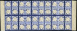 Dt. Reich 20 **, 1872, 2 Gr. Ultramarin Im Postfrischen Bogenteil Von 40 Stück, Kabinett, RR! - Used Stamps