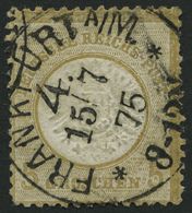 Dt. Reich 22IV O, 1872, 5 Gr. Schwärzlichocker Mit Plattenfehler Gebrochenes R In Groschen (Feld 131), Stempel FRANKFURT - Used Stamps