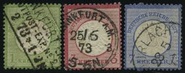 Dt. Reich 23,25/6 O, 1872, 1, 3 Und 7 Kr. Große Brustschilde, 2 Prachtwerte, Mi. 144.- - Usados