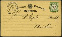 Dt. Reich 23a BRIEF, 1874, 1 Kr. Gelblichgrün Mit Feldmerkmal Der Fuß Der Linken Wertziffer Ist Hell, Nicht Gefärbt! Auf - Usati