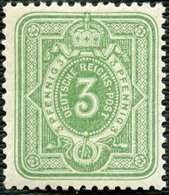 Dt. Reich 39Ib **, 1880, 3 Pf. Gelblichgrün Frühauflage, Postfrisch, Pracht, Fotobefund Wiegand, Mi. 300.- - Other & Unclassified