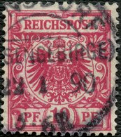 Dt. Reich 47aa O, 1889, 10 Pf. Lilakarmin, Pracht, Kurzbefund Wiegand, Mi. 100.- - Other & Unclassified