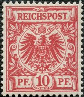 Dt. Reich 47b **, 1890, 10 Pf. Braunrosa, Postfrisch, Pracht, Kurzbefund Wiegand, Mi.120.- - Sonstige & Ohne Zuordnung