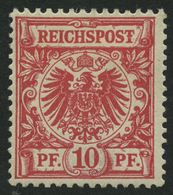 Dt. Reich 47I *, 1889, 10 Pf. Karmin Mit Plattenfehler T Von Reichspost Mit Querbalken, Falzrest, Pracht, Mi. 100.- - Altri & Non Classificati