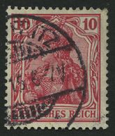 Dt. Reich 86Ic O, 1911, 10 Pf. Karmin Friedensdruck, Pracht, Gepr. Dr. Hochstädter, Mi. 200.- - Autres & Non Classés