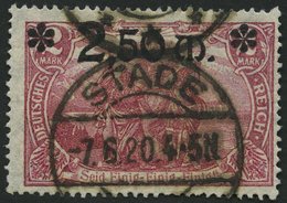 Dt. Reich 118b O, 1920, 2.50 M. Auf 2 M. Lilarosa, Pracht, Gepr. Dr. Oechsner, Mi. (250.-) - Used Stamps