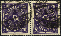 Dt. Reich 230W/230W O, 1923, 20 M. Schwarzgrauviolett, Walzendruck, Im Waagerechten Paar, Pracht, Gepr. Infla, Mi. 130.- - Used Stamps
