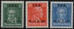 Dt. Reich 407-09 **, 1927, I.A.A., Prachtsatz, Gepr. D. Schlegel, Mi. 240.- - Gebraucht