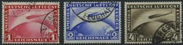 Dt. Reich 423/4,455 O, 1928, Graf Zeppelin, 3 Werte Feinst, Mi. 155.- - Gebraucht