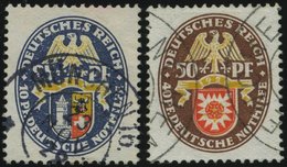 Dt. Reich 433/4 O, 1929, 25 Und 50 Pf. Nothilfe, 2 Prachtwerte, Mi. 185.- - Gebraucht