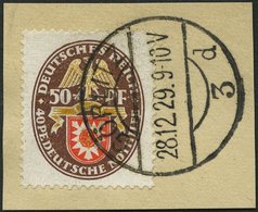 Dt. Reich 434I BrfStk, 1929, 50 Pf. Nothilfe Mit Abart PE Statt PF, Prachtbriefstück, Fotoattest A. Schlegel, Mi. (500.- - Gebraucht