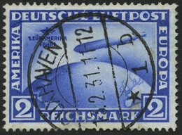 Dt. Reich 438Y O, 1930, 2 RM Südamerikafahrt, Wz. Liegend, 2 Kürzere Zähne, Feinst, Mi. 400.- - Gebraucht