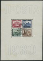 Dt. Reich Bl. 1 O, 1930, Block IPOSTA, Minimal Fleckiger Rand Sonst Pracht, Mi. 2000.- - Usados