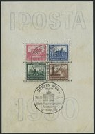 Dt. Reich Bl. 1 O, 1930, Block IPOSTA, Sonderstempel, Feinst (Rand Bügig Und Etwas Fleckig), Mi. 2000.- - Oblitérés