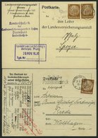 Dt. Reich 513,519 BRIEF, 1943, 3 Und 12 Pf. Hindenburg, 4 Belege Mit Lochungen: LH, LVA Und C.H.B., Pracht - Altri & Non Classificati