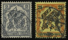 DIENSTMARKEN D 9,14 O, 1905, 2 Und 25 Pf. Baden, 2 Prachtwerte, Gepr. Dr. Oechsner, Mi. 170.- - Dienstmarken