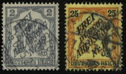 DIENSTMARKEN D 9,14 O, 1905, 2 Und 25 Pf. Baden, 2 Prachtwerte, Gepr. Dr. Oechsner, Mi. 170.- - Officials