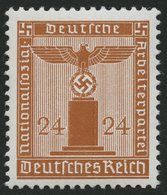 DIENSTMARKEN D 163y **, 1942, 24 Pf. Braunorange, Waagerechte Gummiriffelung, Pracht, Gepr. Schlegel, Mi. 350.- - Dienstmarken