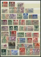 LOTS O, 1935-44, Partie Verschiedener Kompletter Ausgaben, Fast Nur Pracht, Mi. 708.- - Usados