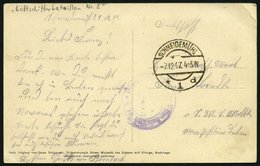 ZEPPELINPOST - MILITÄRLUFTSCHIFFAHRT 1917, LUFTSCHIFFERBATAILLON Nr. 5, Violetter Briefstempel Auf Karte Aus SCHNEIDEMÜH - Correo Aéreo & Zeppelin