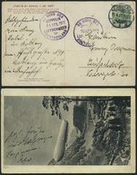 ZEPPELINPOST 1A BRIEF, 1911, Deutschlandfahrt, Zeppelin-Ansichtskarte Fahrt In Die Schweiz Mit Stempel Vom Erstverwendun - Correo Aéreo & Zeppelin