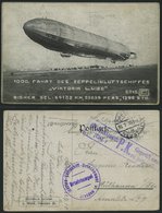 ZEPPELINPOST Brief , 1915, Ansichtskarte 1000. Fahrt Der Viktoria Luise, Seltene 64152 Kilometerkarte Vom 23.7. Mit Viol - Luft- Und Zeppelinpost