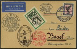 ZEPPELINPOST 86B BRIEF, 1930, Landungsfahrt Nach Genf, Bordpost, Zeppelin-Vierfahrtenbildkarte Mit Diversen Privatstempe - Luft- Und Zeppelinpost