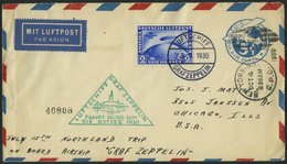 ZEPPELINPOST 88Dc BRIEF, 1930, Ostseefahrt, Abwurf Stockholm, Bordpost, Auf Brief In Die USA, Frankiert Mit 2 RM Südamer - Luft- Und Zeppelinpost