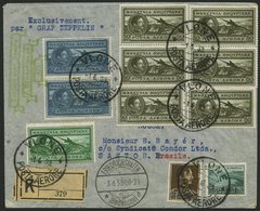 ZULEITUNGSPOST 214 BRIEF, Albanien: 1933, 2. Südamerikafahrt, Einschreibbrief, Pracht - Zeppelines