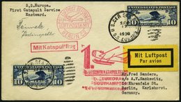 KATAPULTPOST 32b BRIEF, 22.9.1930, &quot,Europa&quot, - Southampton, US-Seepostaufgabe, Prachtbrief - Lettres & Documents