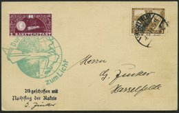 RAKETENPOST 4C2 BRIEF, 6.11.1933, Raketen-Nachtflug Aus Hasselfelde, Frankiert Mit Raketenmarke Und 3 Pf. Wagner, Pracht - Correo Aéreo & Zeppelin