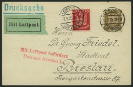 LUFTPOSTBESTÄTIGUNGSSTPL 15-02 BRIEF, BRESLAU, L2, Drucksache Von LEIPZIG Nach Breslau, Prachtkarte - Poste Aérienne & Zeppelin