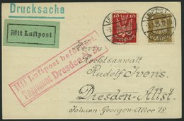 LUFTPOSTBESTÄTIGUNGSSTPL 27-01 BRIEF, DRESDEN, Flugpostamt N. 31, Drucksache Von LEIPZIG Nach Dresden-Altst., Prachtkart - Poste Aérienne & Zeppelin