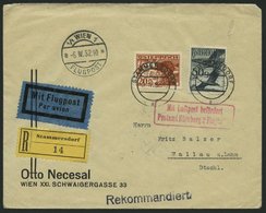 LUFTPOSTBESTÄTIGUNGSSTPL 81-05 BRIEF, NÜRNBERG, Postamt, R2, Einschreibbrief Von Österreich Nach Wallau A.d. Lahn, Prach - Poste Aérienne & Zeppelin