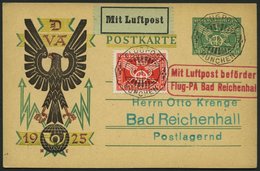 LUFTPOSTBESTÄTIGUNGSSTPL 87-01a BRIEF, REICHENHALL In Rot, Postkarte Mit Flugpoststempel MÜNCHEN Nach Bad Reichenhall, P - Posta Aerea & Zeppelin