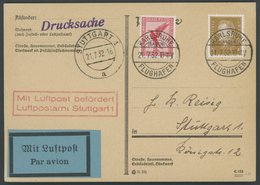 LUFTPOSTBESTÄTIGUNGSSTPL 99-04a BRIEF, STUTTGART, R2 In Rot, Drucksache Von KARLSRUHE Nach Stuttgart, Pracht - Luft- Und Zeppelinpost