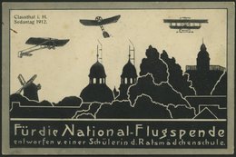 ALTE ANSICHTSKARTEN 1912, National-Flugspende, Ansichtskarte Entworfen Von Einer Schülerin Der Ratsmädchenschule Clausth - Autres & Non Classés